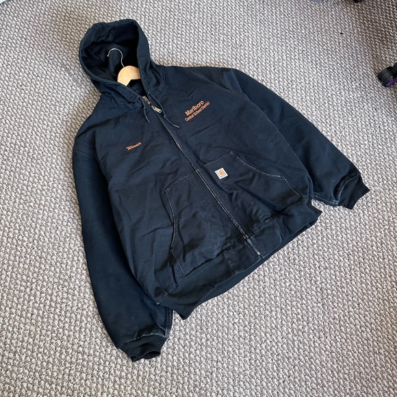 Carhartt Other - Vintage Carhartt Marlboro Jacket Embroidered Black Men’s Size 2XL Made In USA